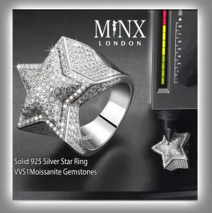 VVS1 Ring | Iced Out Ring | Star Ring | Moissanite Ring | Hip Hop Ring | Iced Out Star Ring | Big Star Ring | Moissanite Rings | Iced Ring
