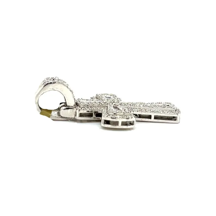White Gold 14k Cross Pendant with 1.4ct of Real Natural Diamonds - PD1233