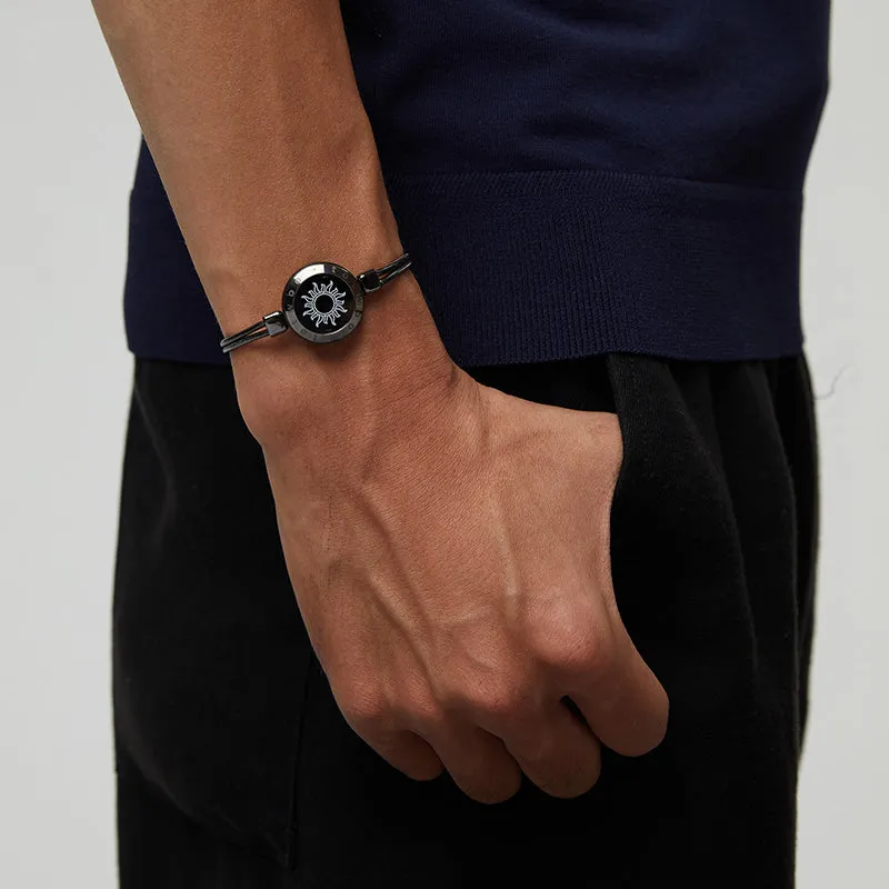 [White Heart Gift Packaging] Sun&Moon Touch Bracelets with Snake Chain