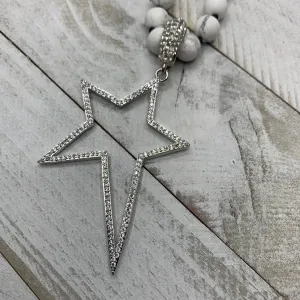 White Howlite Beads Necklace with a Removable CZ Star Pendant 310-30 | Erika Williner Designs