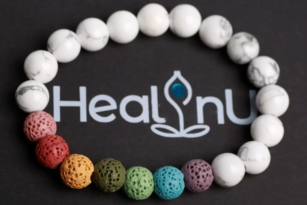 White Howlite with lava colors