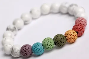White Howlite with lava colors