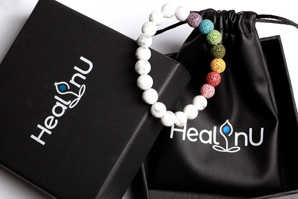 White Howlite with lava colors