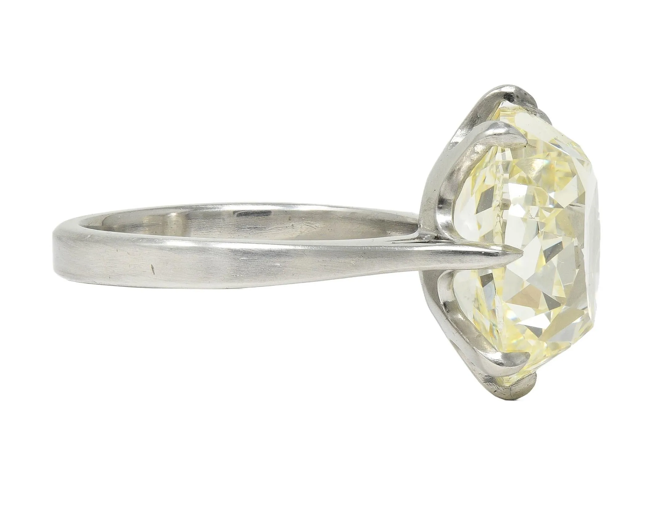 Wilson's Bespoke 10.18 CT Old Mine Cut Butter Diamond™ Platinum Solitaire Engagement Ring GIA