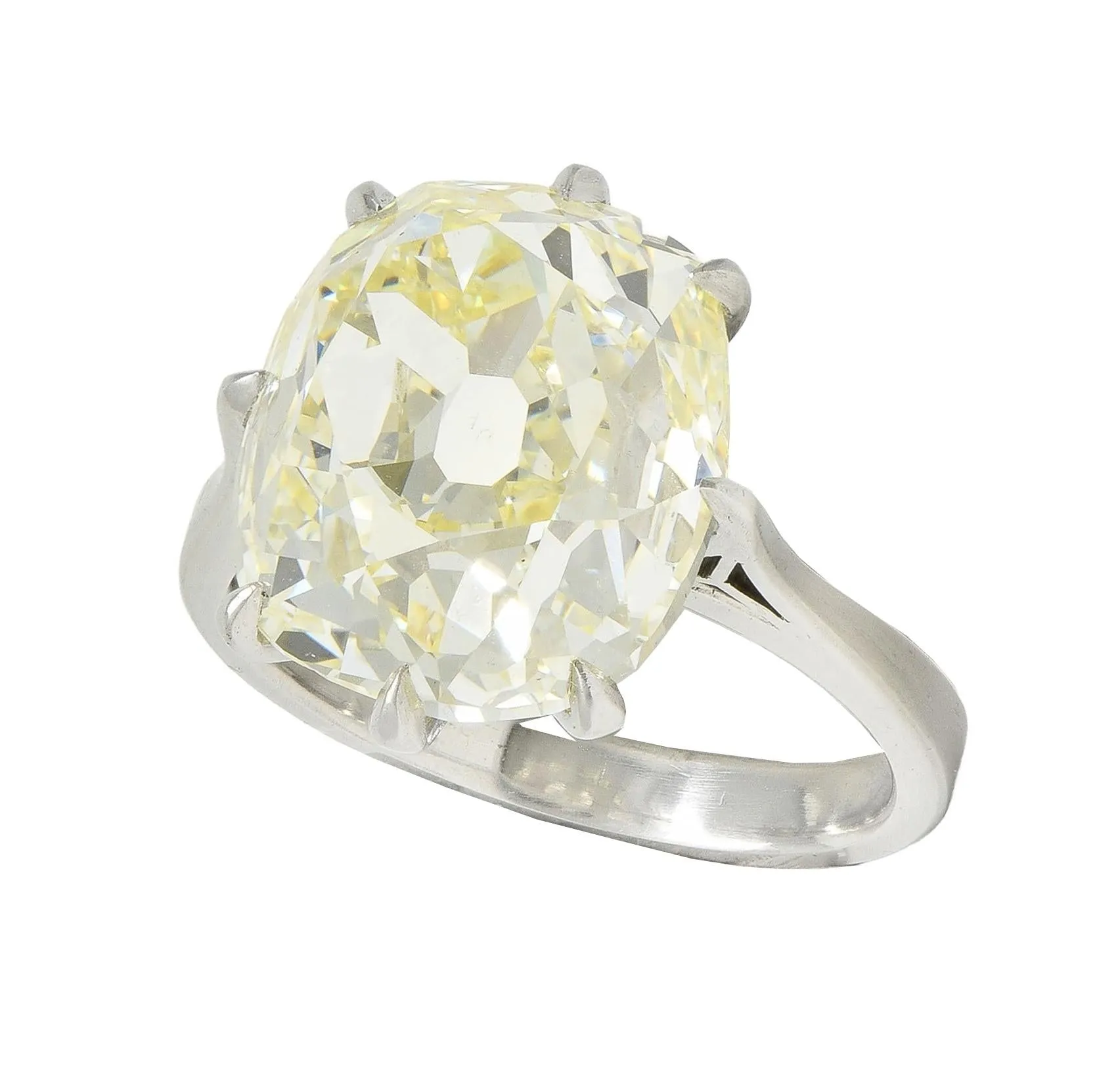 Wilson's Bespoke 10.18 CT Old Mine Cut Butter Diamond™ Platinum Solitaire Engagement Ring GIA