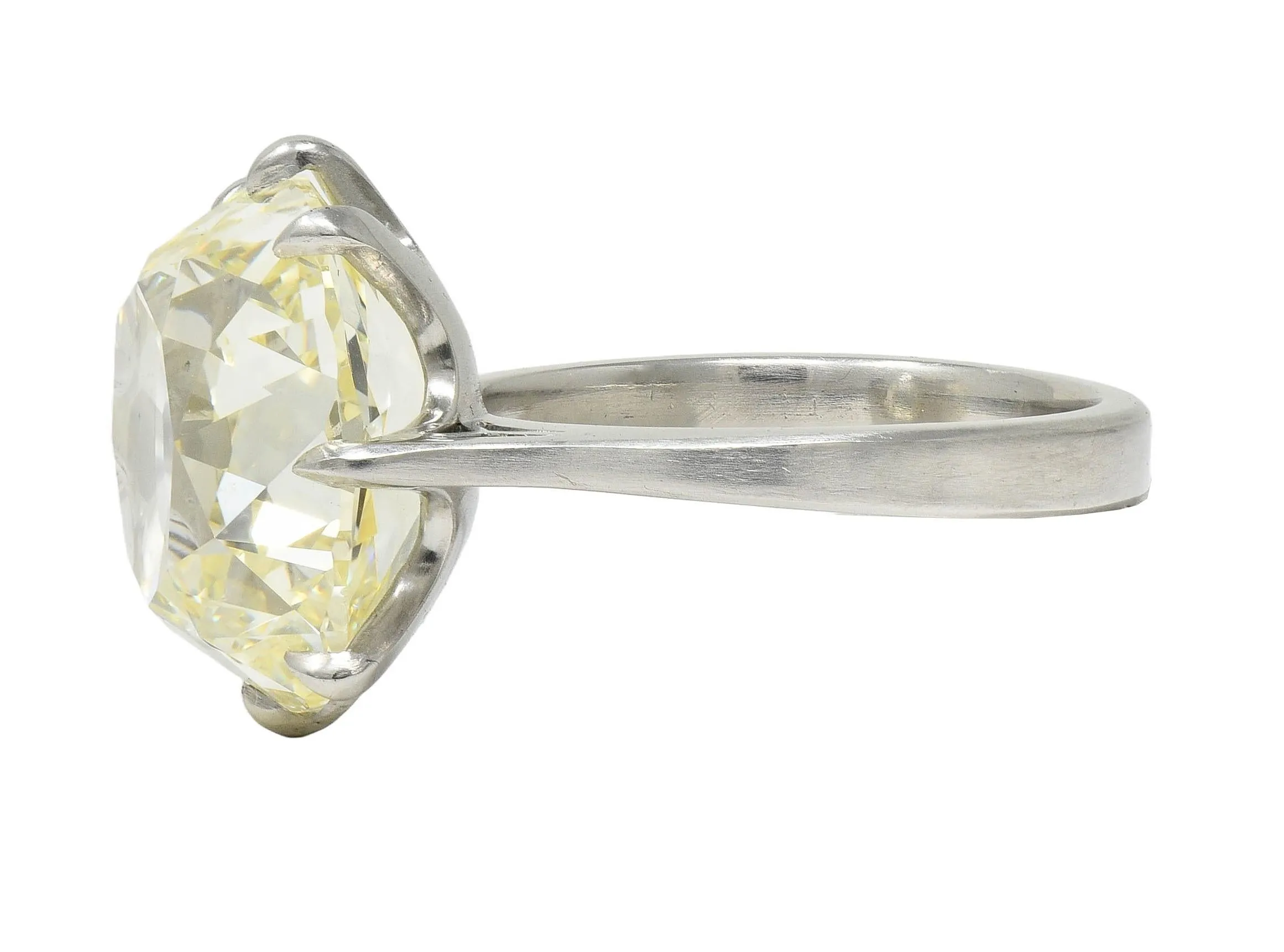Wilson's Bespoke 10.18 CT Old Mine Cut Butter Diamond™ Platinum Solitaire Engagement Ring GIA