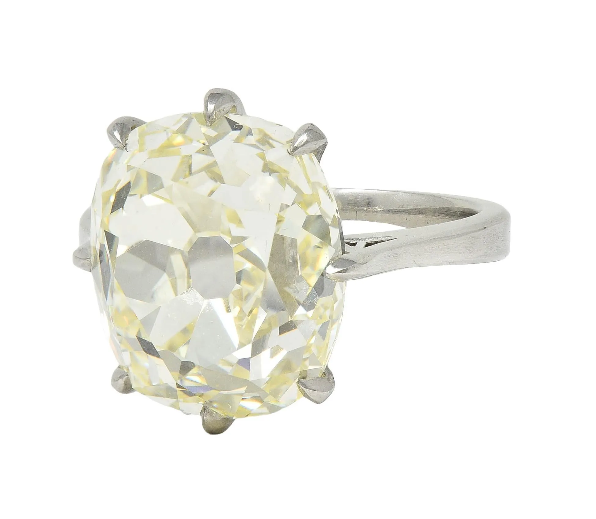 Wilson's Bespoke 10.18 CT Old Mine Cut Butter Diamond™ Platinum Solitaire Engagement Ring GIA