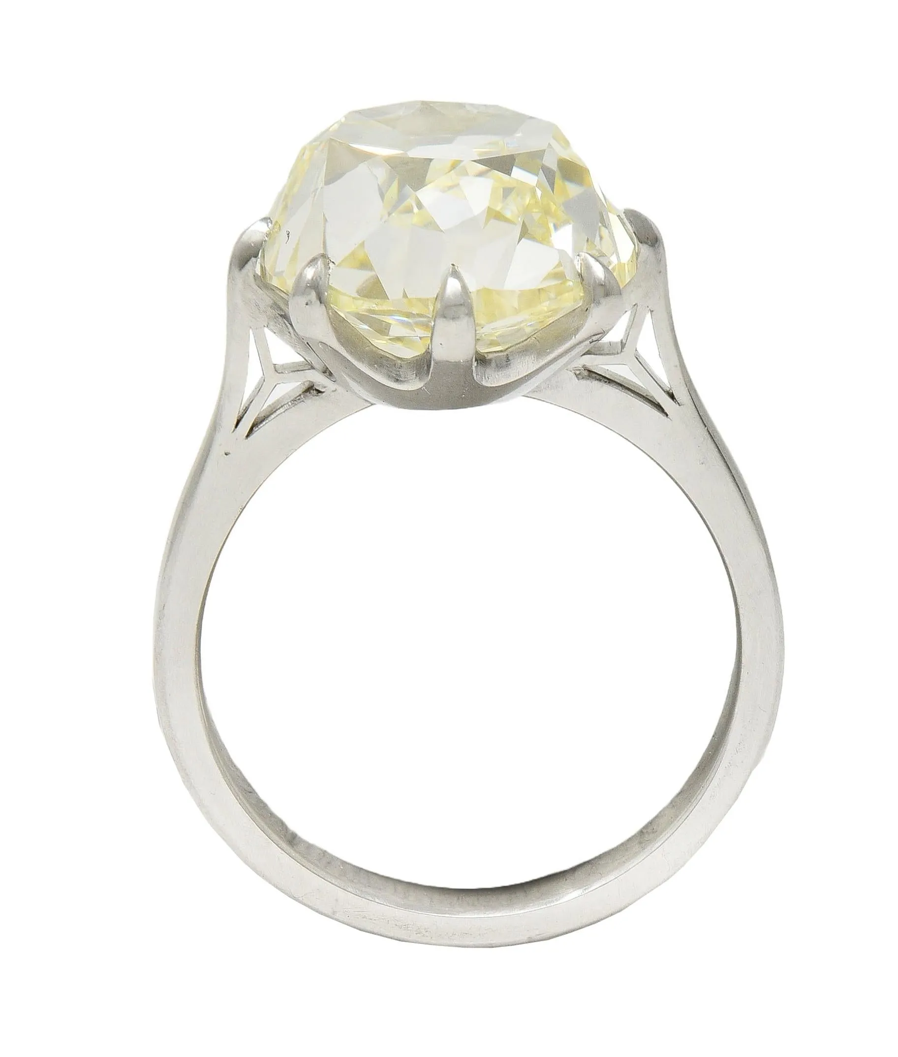 Wilson's Bespoke 10.18 CT Old Mine Cut Butter Diamond™ Platinum Solitaire Engagement Ring GIA
