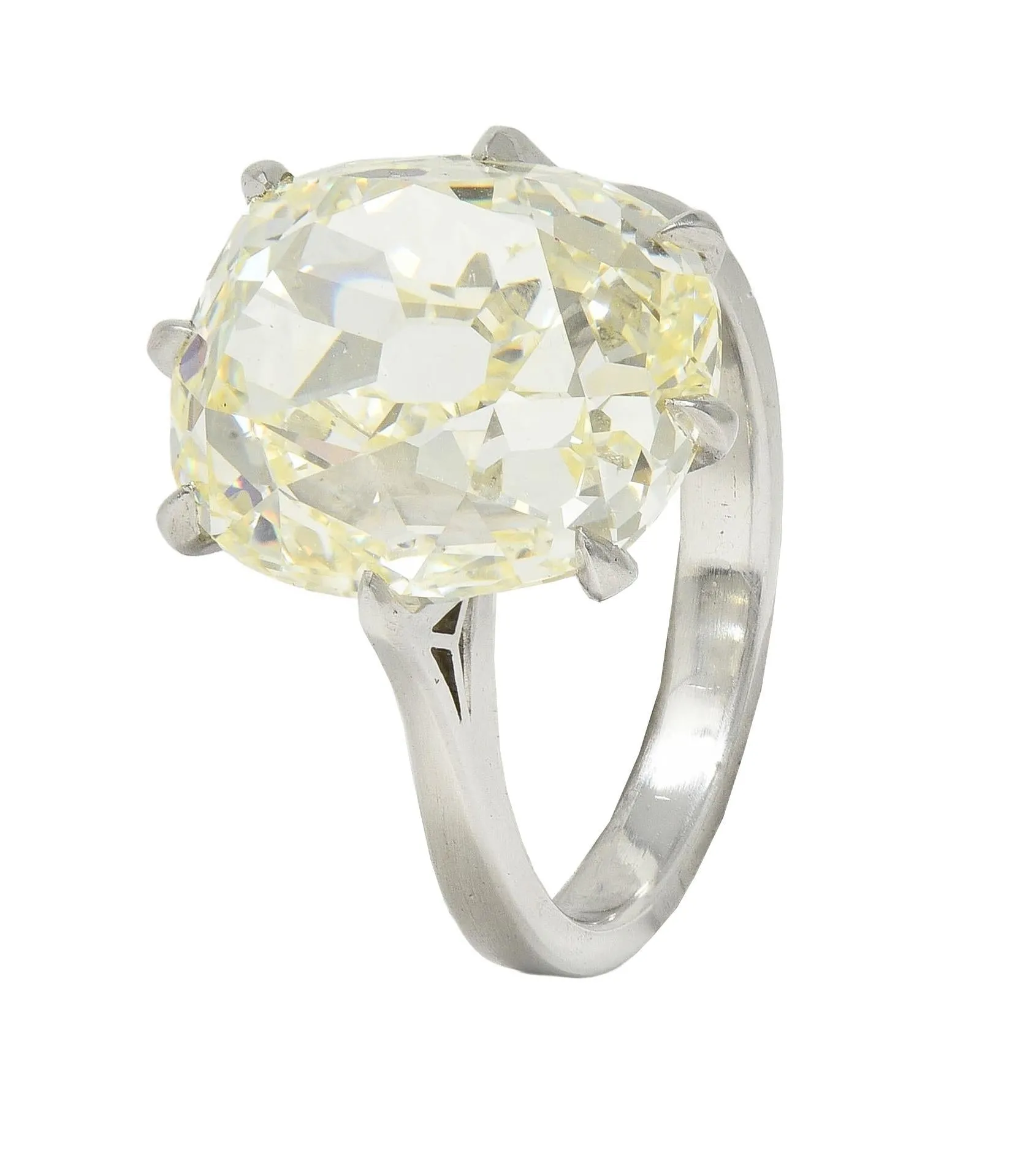 Wilson's Bespoke 10.18 CT Old Mine Cut Butter Diamond™ Platinum Solitaire Engagement Ring GIA
