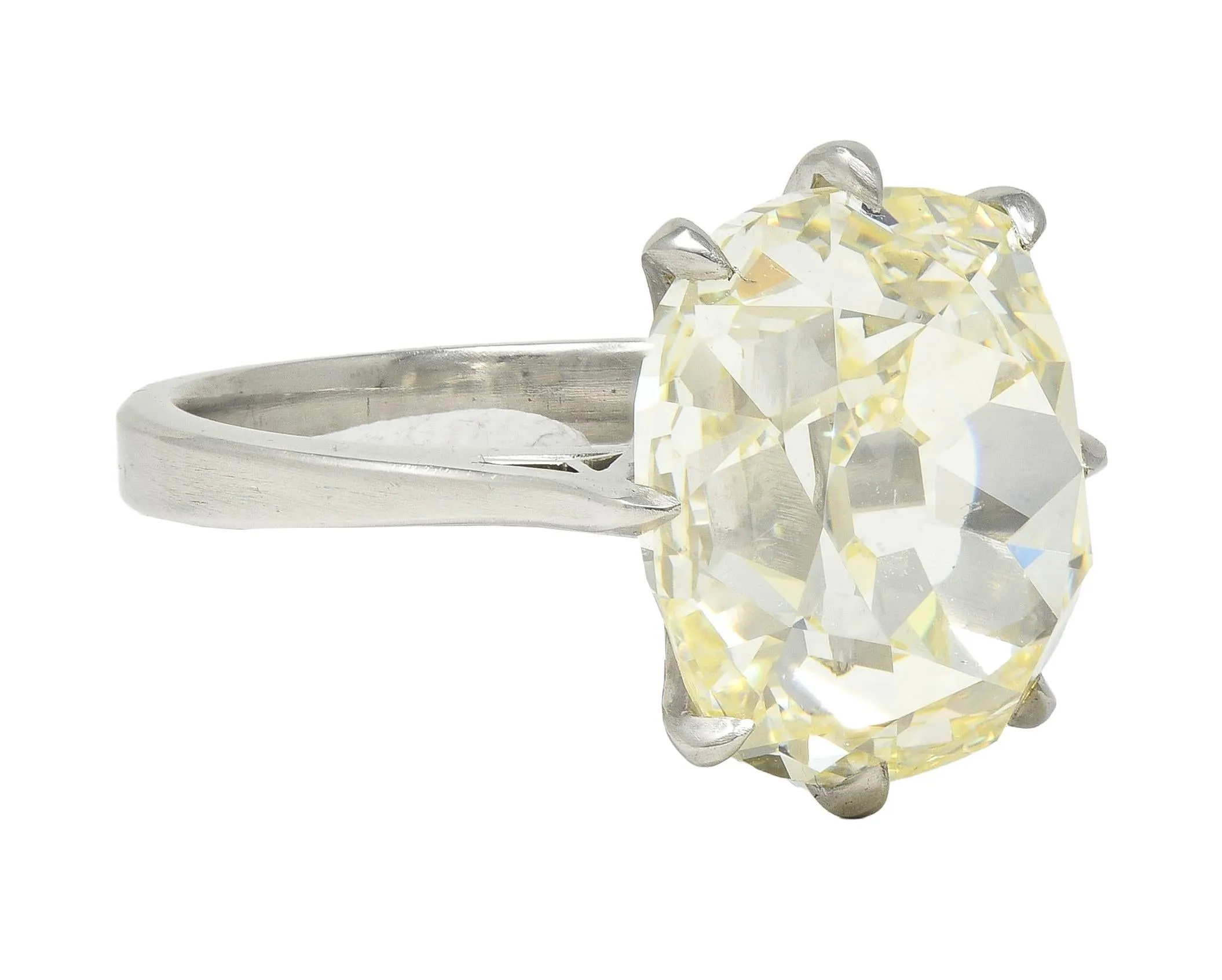 Wilson's Bespoke 10.18 CT Old Mine Cut Butter Diamond™ Platinum Solitaire Engagement Ring GIA