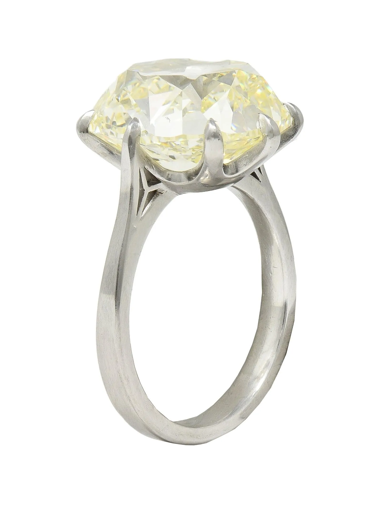 Wilson's Bespoke 10.18 CT Old Mine Cut Butter Diamond™ Platinum Solitaire Engagement Ring GIA