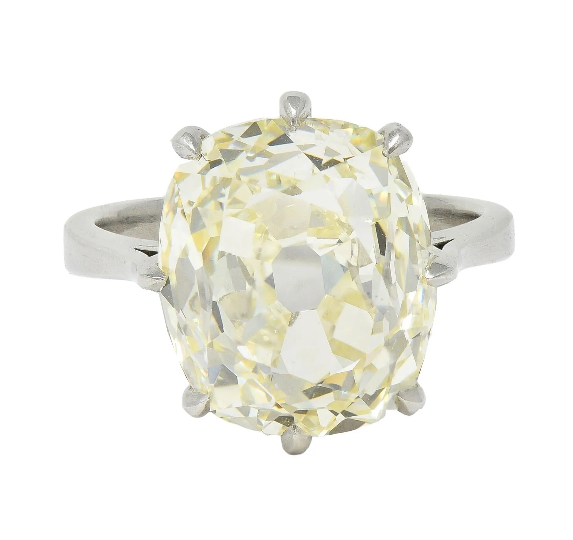Wilson's Bespoke 10.18 CT Old Mine Cut Butter Diamond™ Platinum Solitaire Engagement Ring GIA