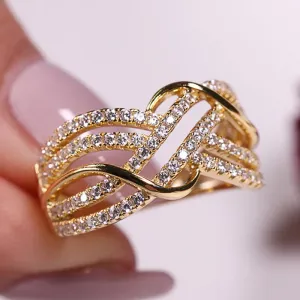 Women Cross Sterling Silver CZ Ring