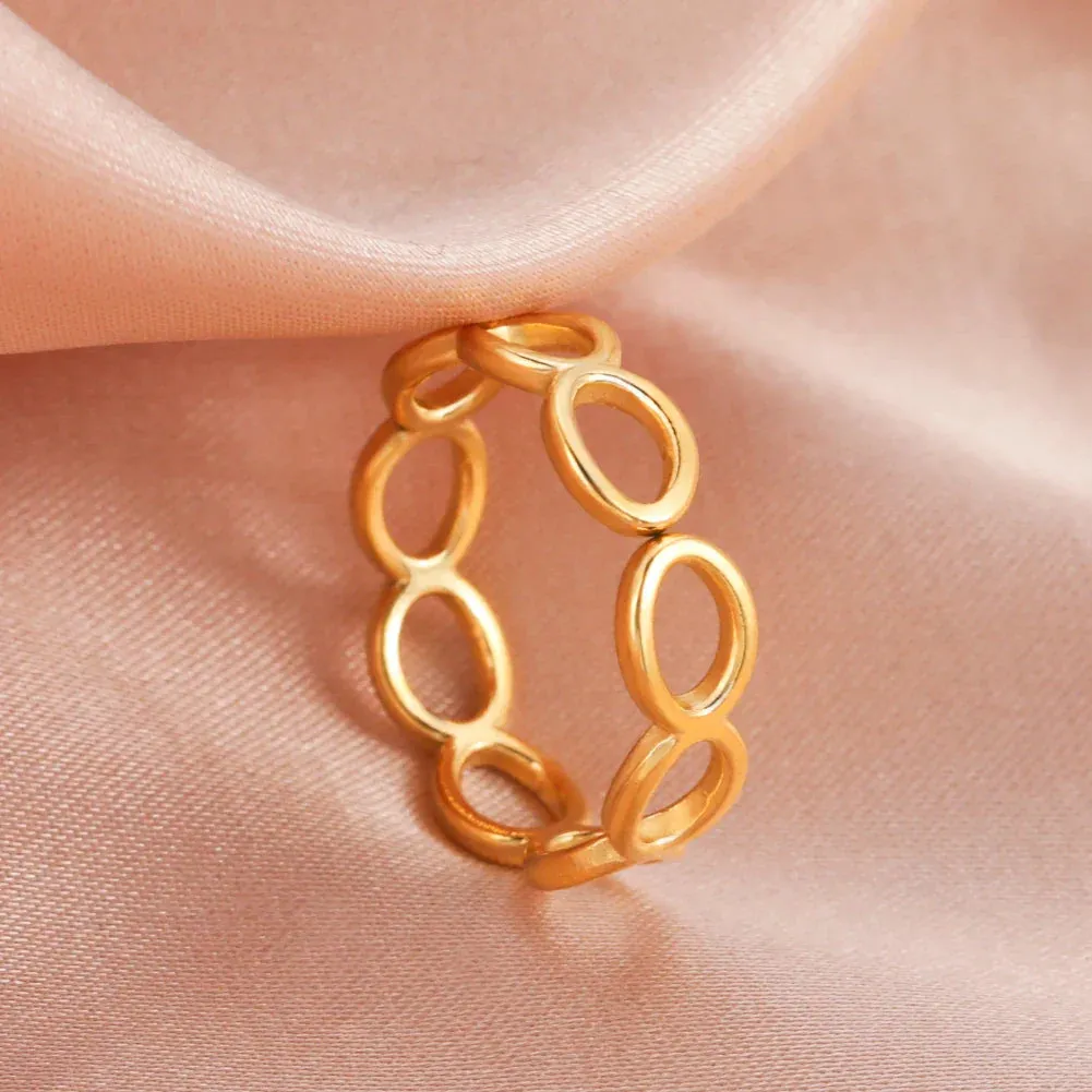 Women Rings Geometric Heart Aesthetic Adjustable Open Finger Ring Fashion Party Jewelry Gifts
