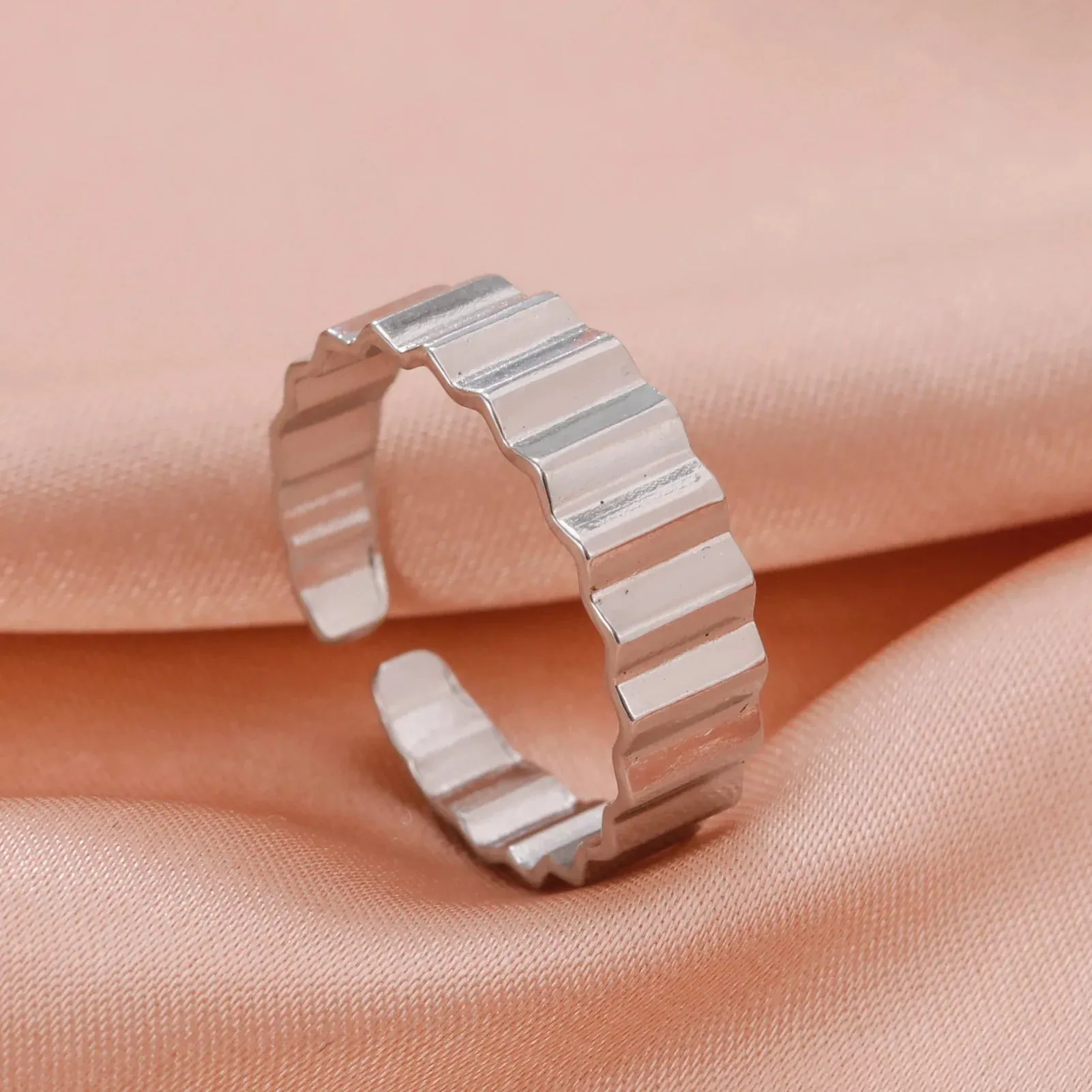 Women Rings Geometric Heart Aesthetic Adjustable Open Finger Ring Fashion Party Jewelry Gifts