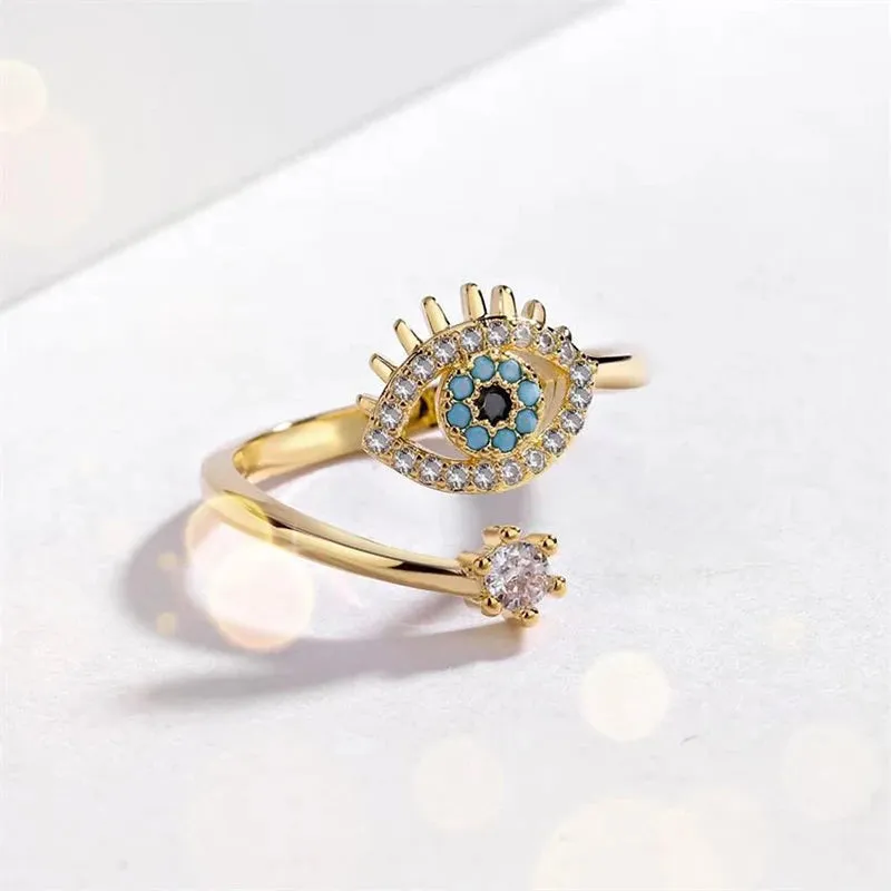 Women's Fashion Geometric Open Rings Accessory Black/White Round Epoxy Glossy Disk Female Trendy Golden Ring Jewelry Best Gifts