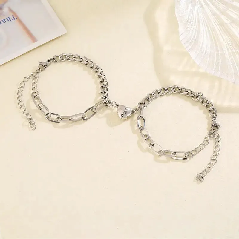 Y2K Stainless Steel Magnetic Couple Necklace for Stylish Romance