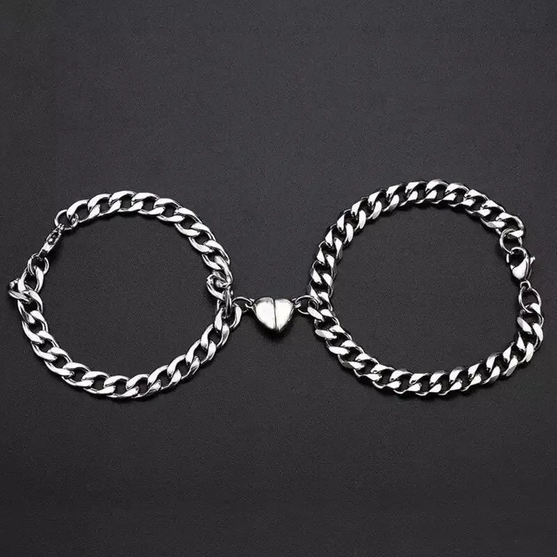 Y2K Stainless Steel Magnetic Couple Necklace for Stylish Romance