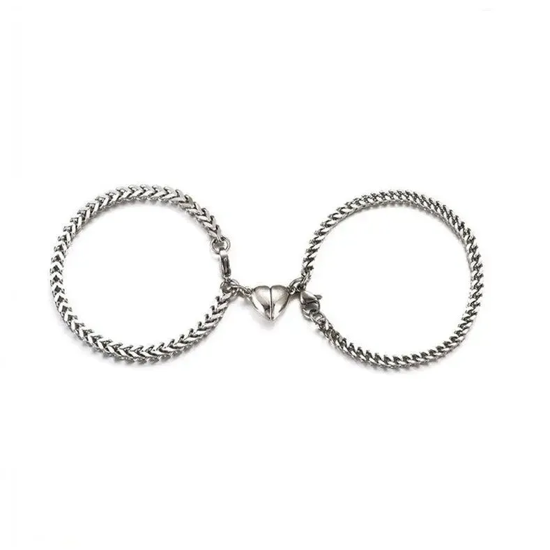 Y2K Stainless Steel Magnetic Couple Necklace for Stylish Romance