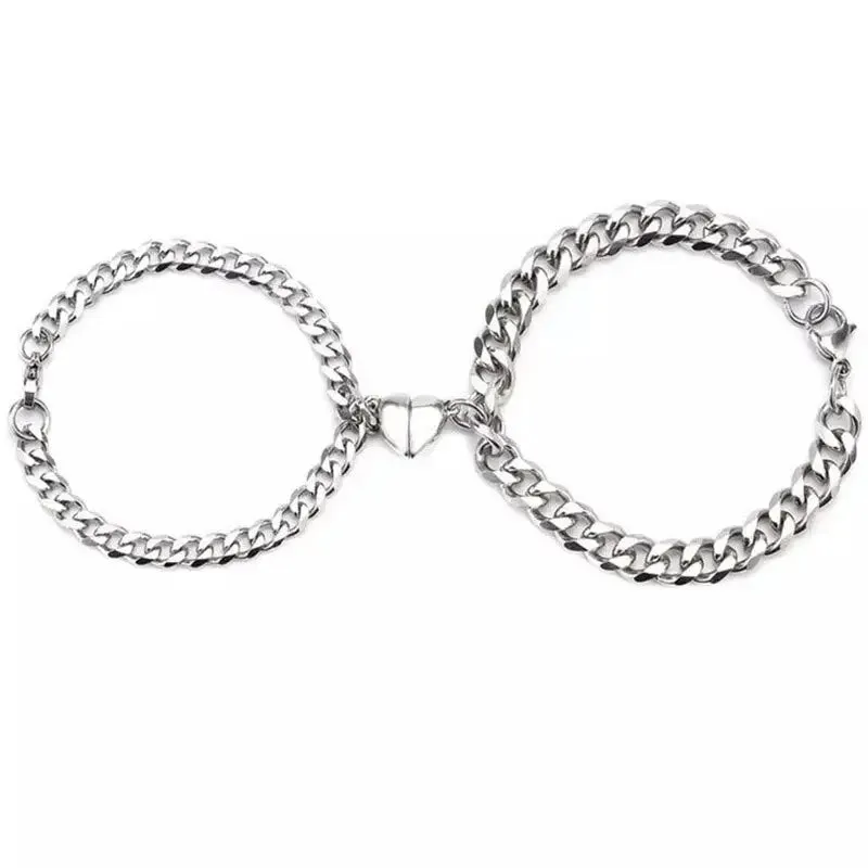 Y2K Stainless Steel Magnetic Couple Necklace for Stylish Romance