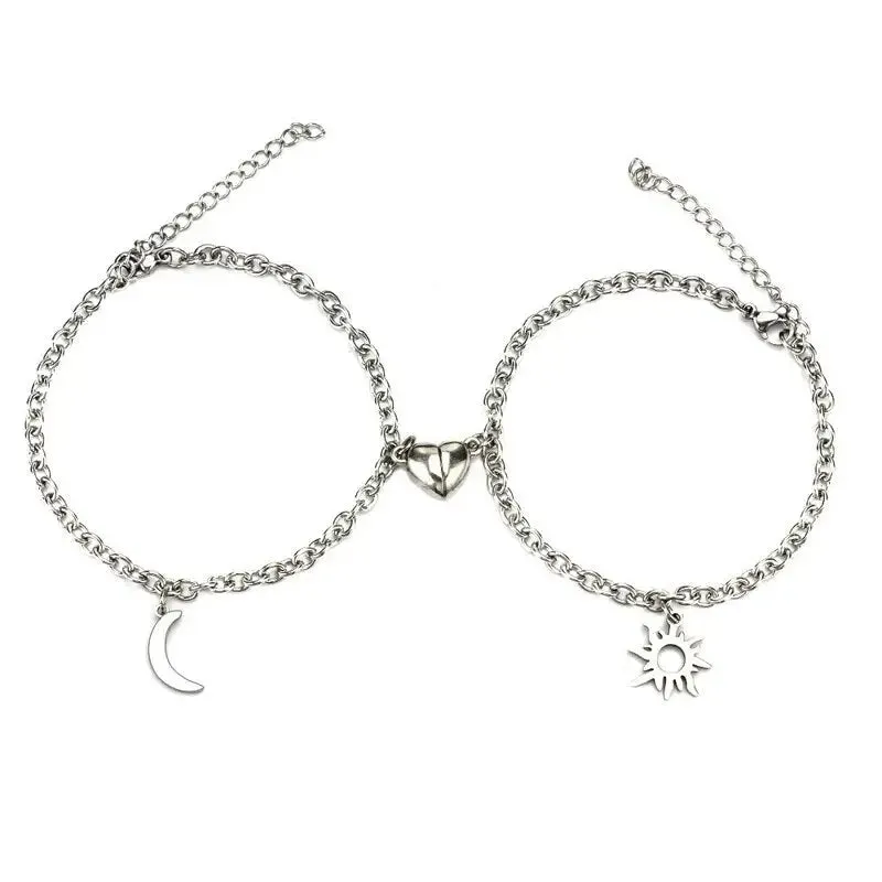 Y2K Stainless Steel Magnetic Couple Necklace for Stylish Romance