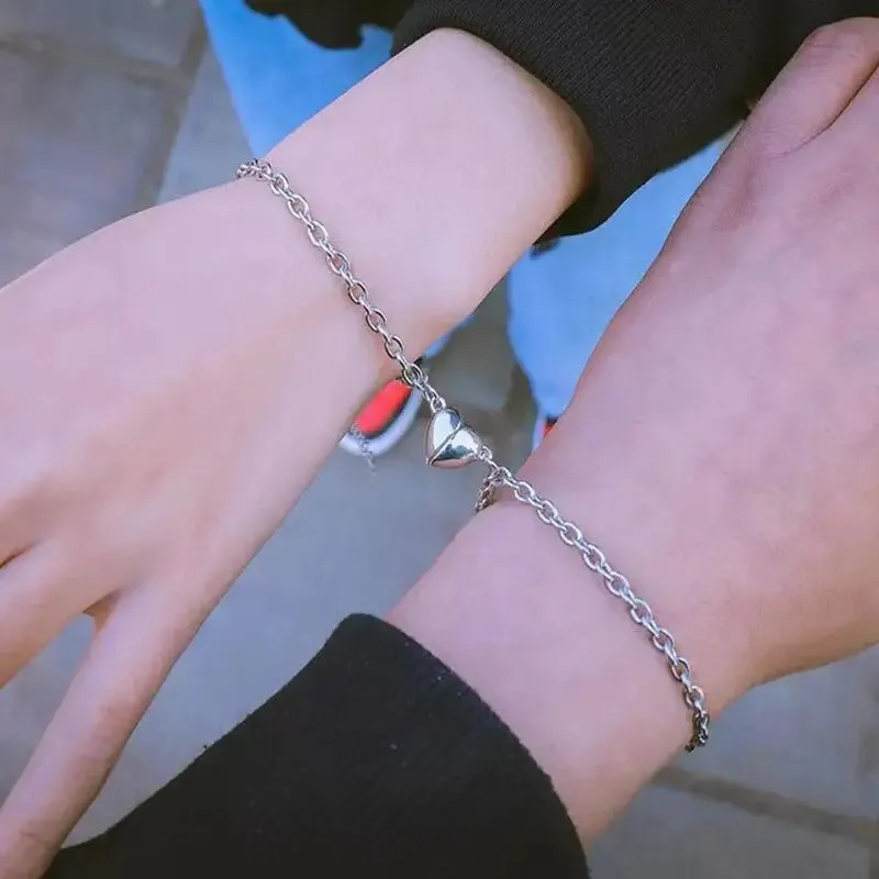 Y2K Stainless Steel Magnetic Couple Necklace for Stylish Romance