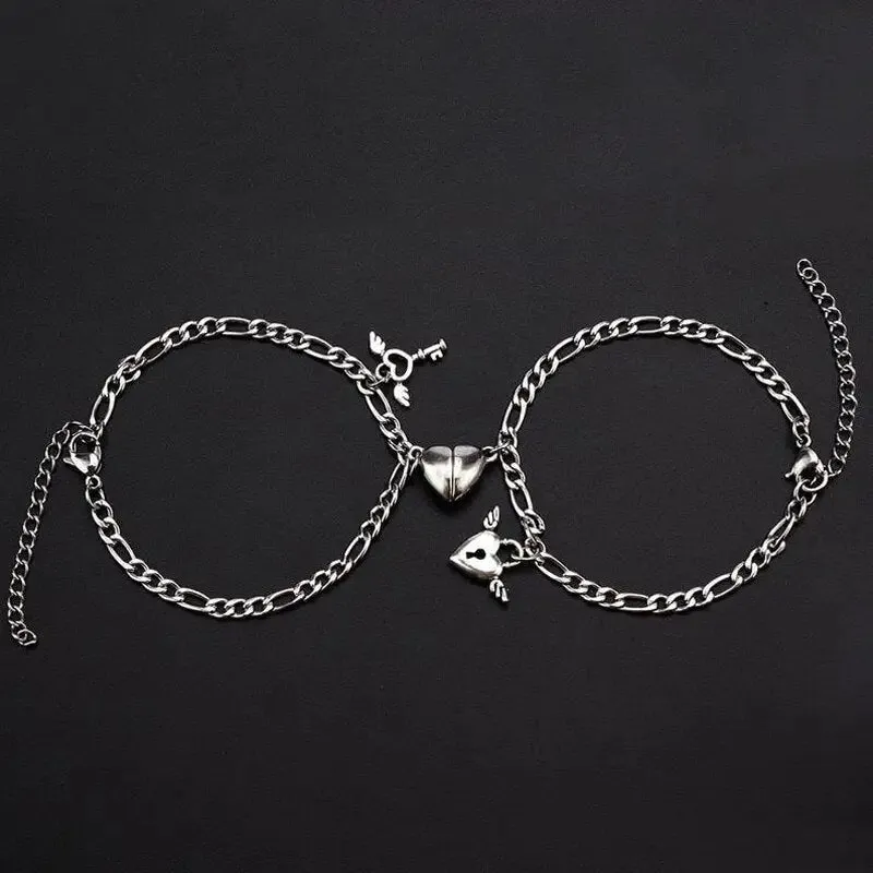 Y2K Stainless Steel Magnetic Couple Necklace for Stylish Romance