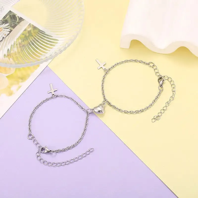 Y2K Stainless Steel Magnetic Couple Necklace for Stylish Romance