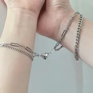 Y2K Stainless Steel Magnetic Couple Necklace for Stylish Romance