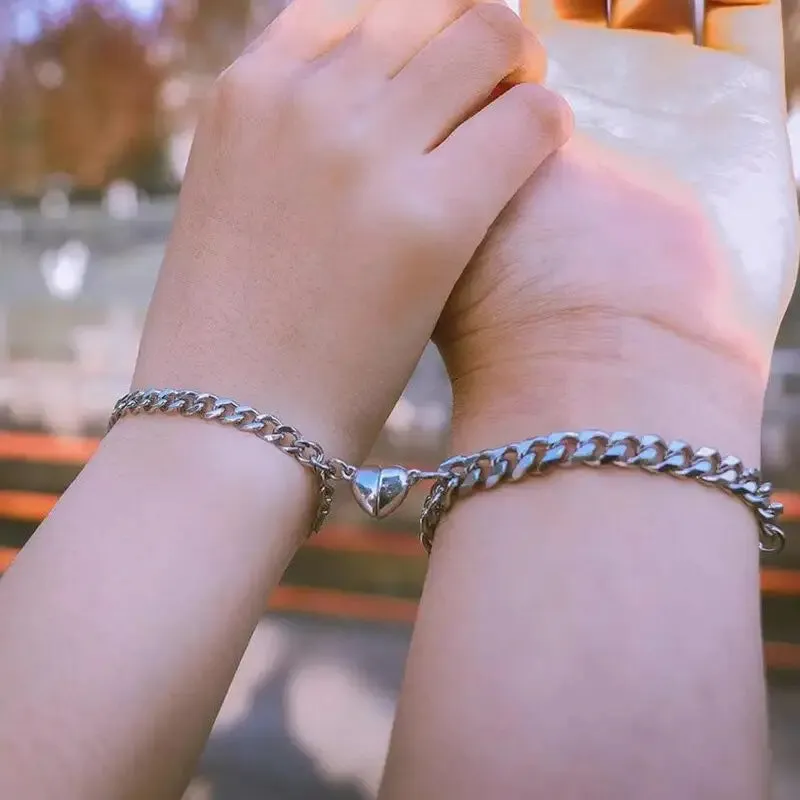 Y2K Stainless Steel Magnetic Couple Necklace for Stylish Romance
