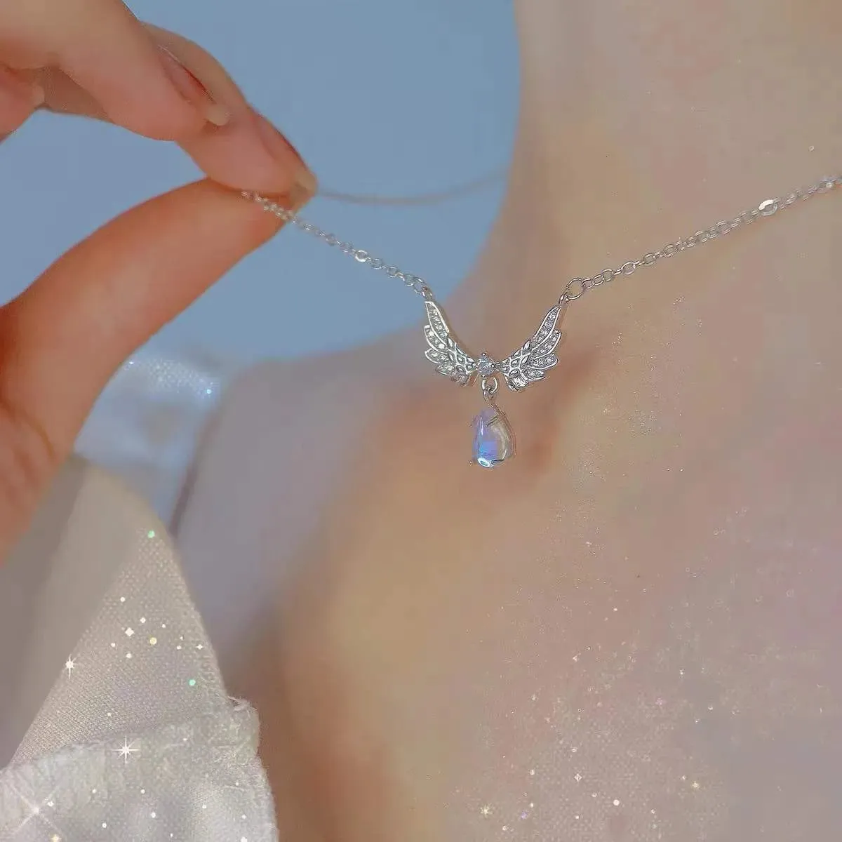 Y2K Star Zircon Pendant Necklace for Women Luxury Sweet Cool Girl Punk Heart Clavicle Chain  2023 New Fashion Jewelry Party Gift