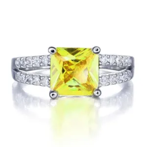 Yellow Canary Color 2 Carat Created Diamond Ring