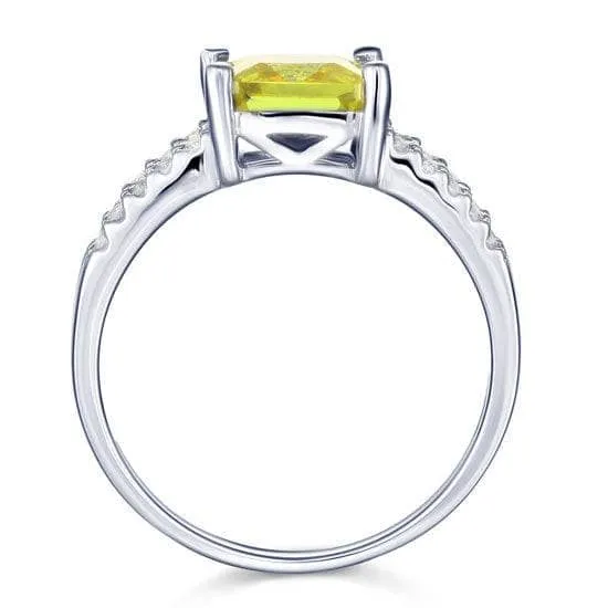 Yellow Canary Color 2 Carat Created Diamond Ring