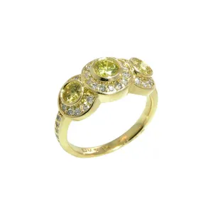 YELLOW DIAMOND 3 STONES RING 14K GOLD (1.76 CTW)