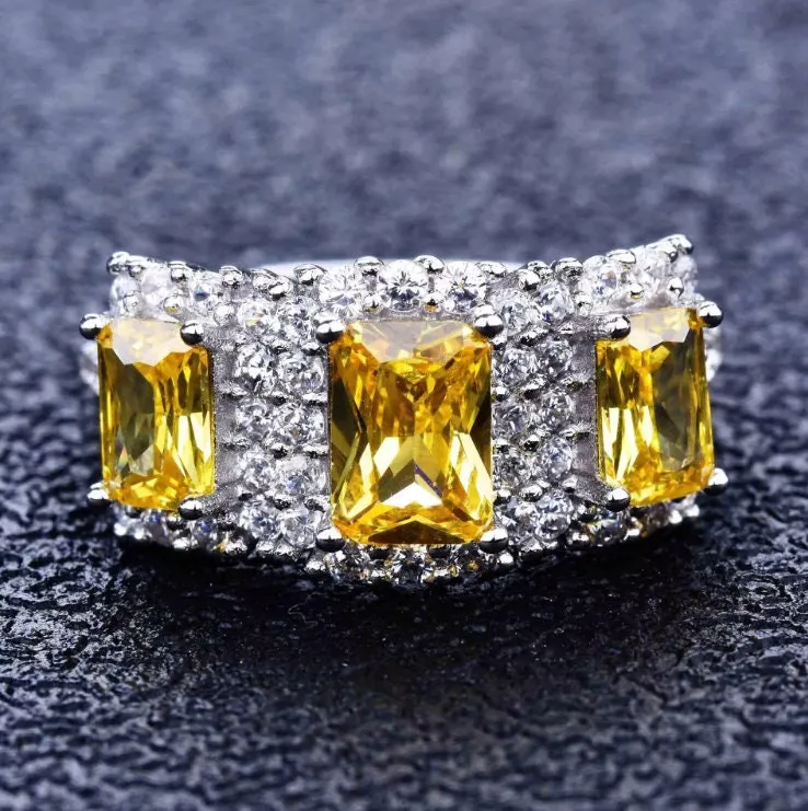 Yellow Diamond Engagement Rings | Yellow Diamond Ring | Womens Yellow Diamond Ring | Promise Ring | Womens Engagement Ring | Halo Ring