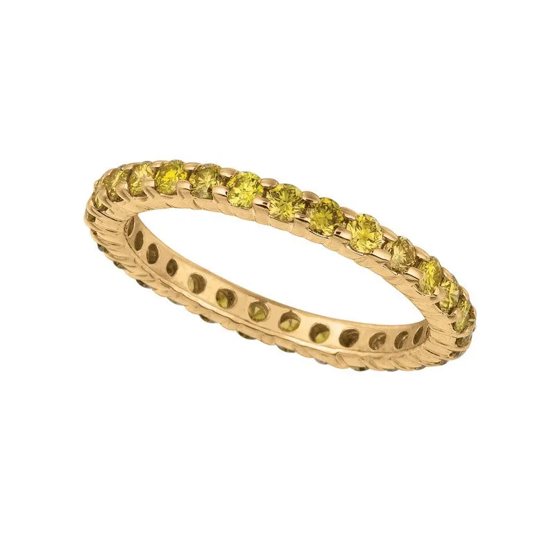 YELLOW DIAMOND ETERNITY RING 14K GOLD (1.07 CTW)