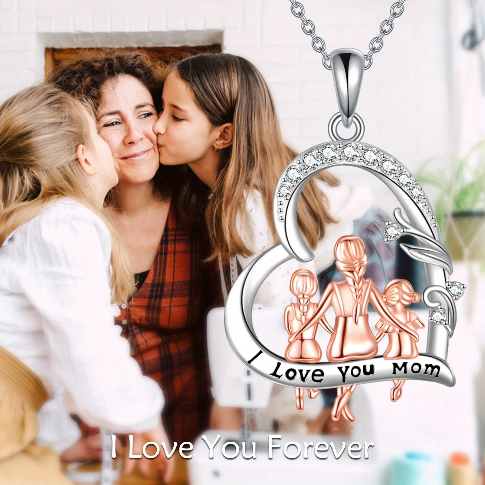 YFN Pure Silvery Mother Necklace 925 Christmas Gift