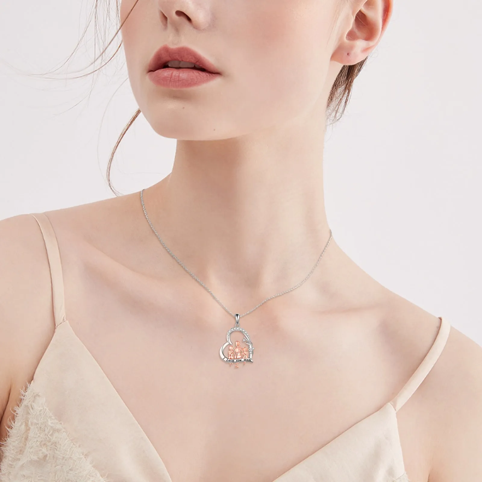 YFN Pure Silvery Mother Necklace 925 Christmas Gift