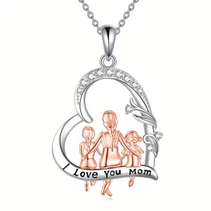 YFN Pure Silvery Mother Necklace 925 Christmas Gift