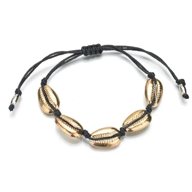 Yiustar 1pc Cowrie Blue Shell Bracelet femme Adjustable boho Macrame Classmate Real Seashell Bracelet Mothers Day Jewelry Bijoux