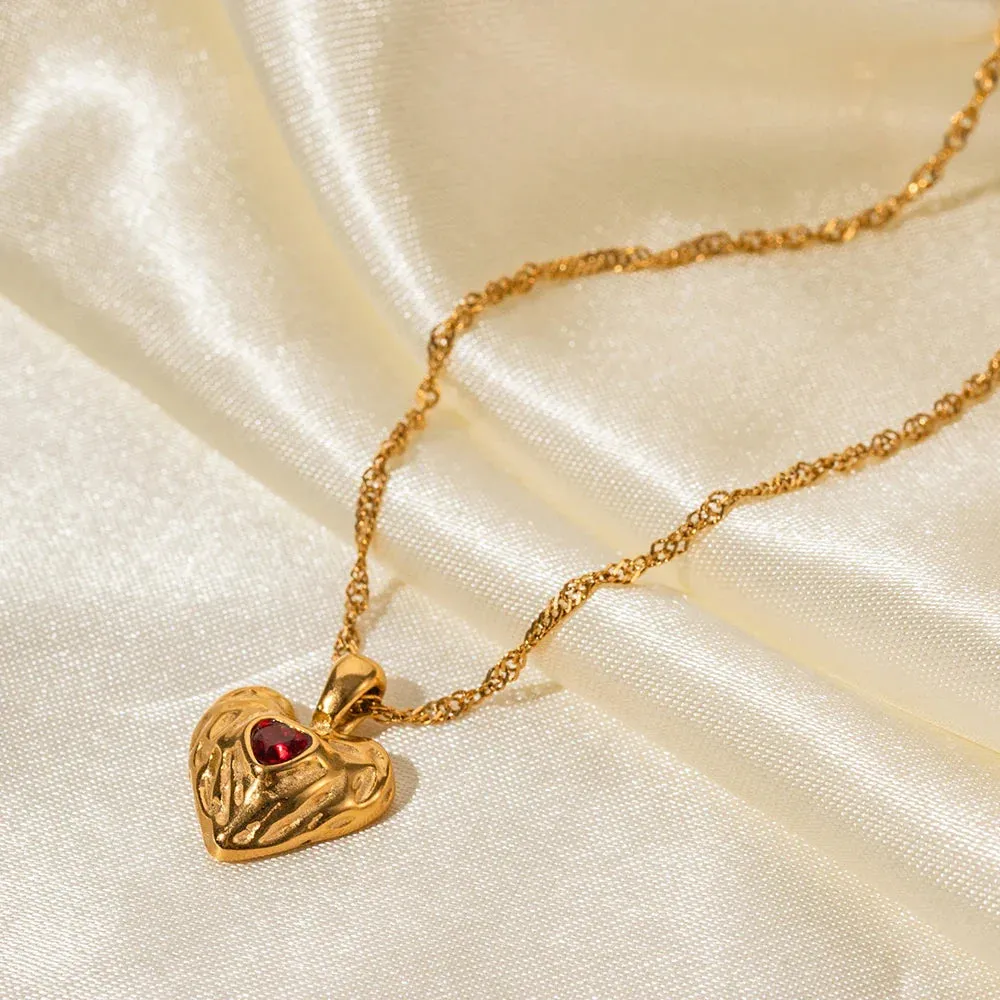 Zirconia Heart Necklace