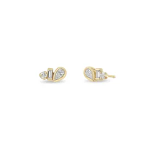 Zoë Chicco 14k Yellow Gold Paris Diamond Stud Earrings