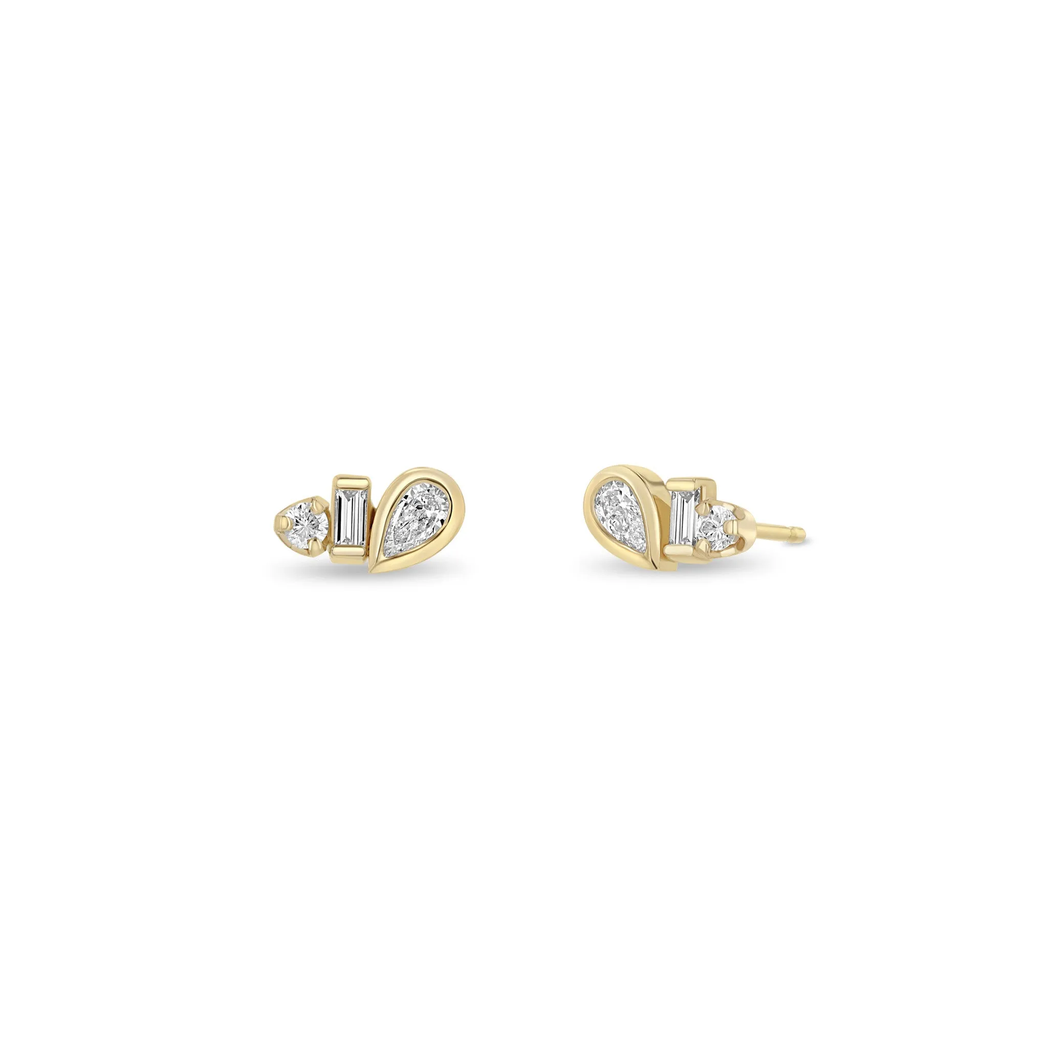 Zoë Chicco 14k Yellow Gold Paris Diamond Stud Earrings